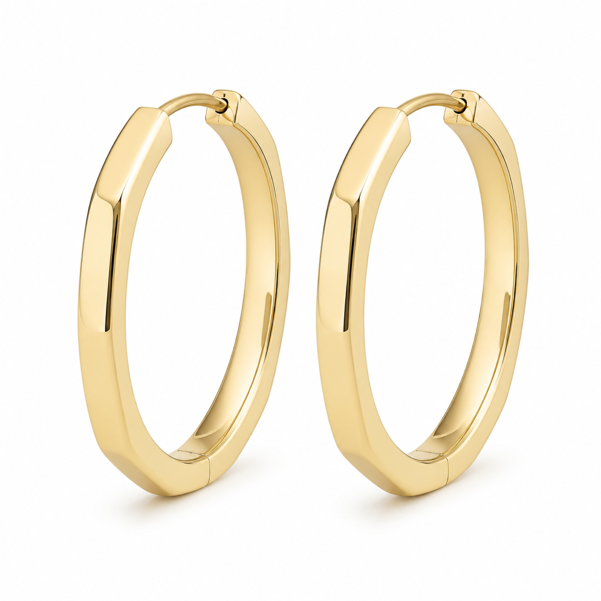 Yellow Gold — Arco Grande Hoop Earrings — view 1