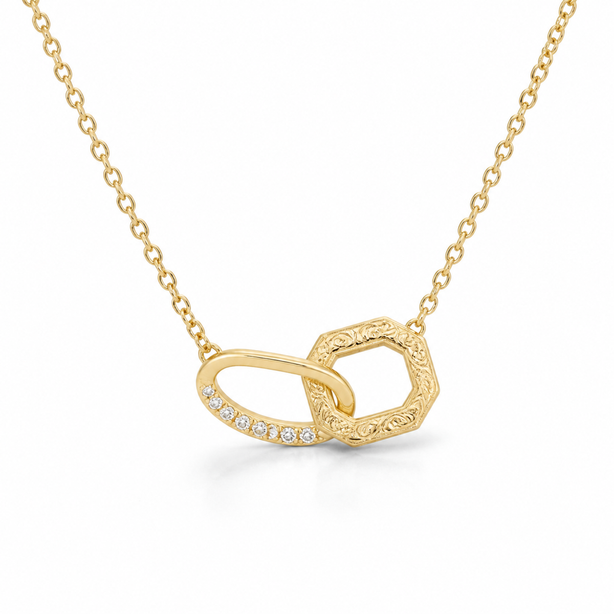 Yellow Gold — Vincolo Diamond Necklace — view 1