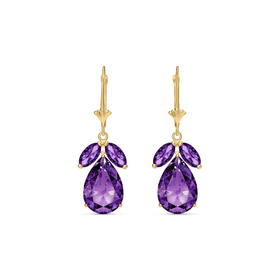 Yellow Gold Celeste Drop Earrings Amethyst 10K — Eulalia