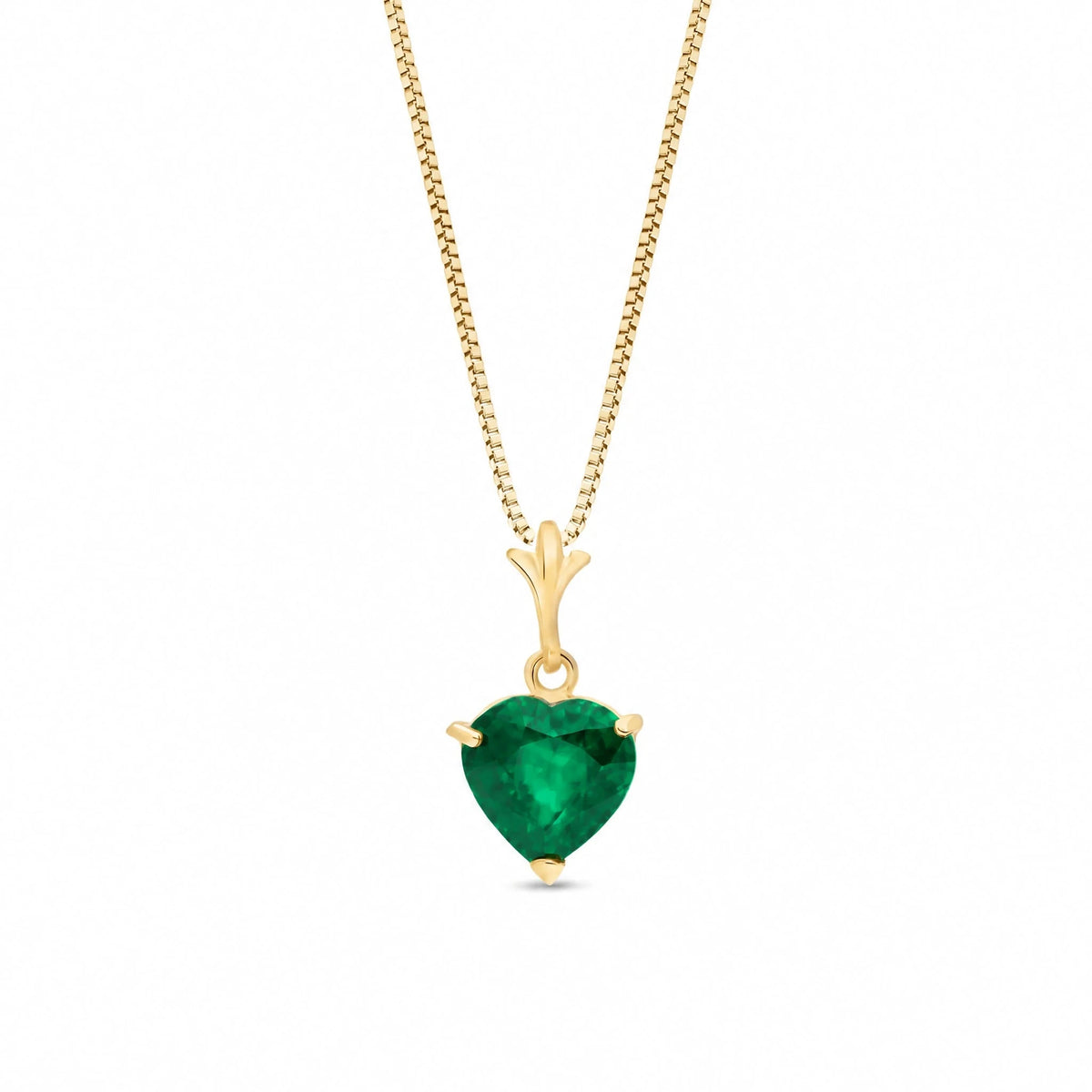 Yellow Gold Alida Classic Necklace Emerald — main product view