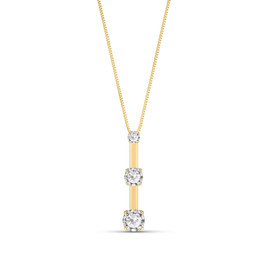 Yellow Gold Belle Pendant Necklace Diamond 10K — Amelia