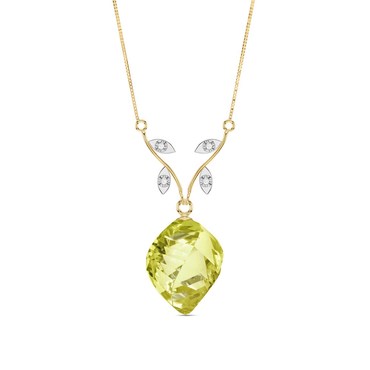 Yellow Gold Lemon Quartz & Diamond — Anselma