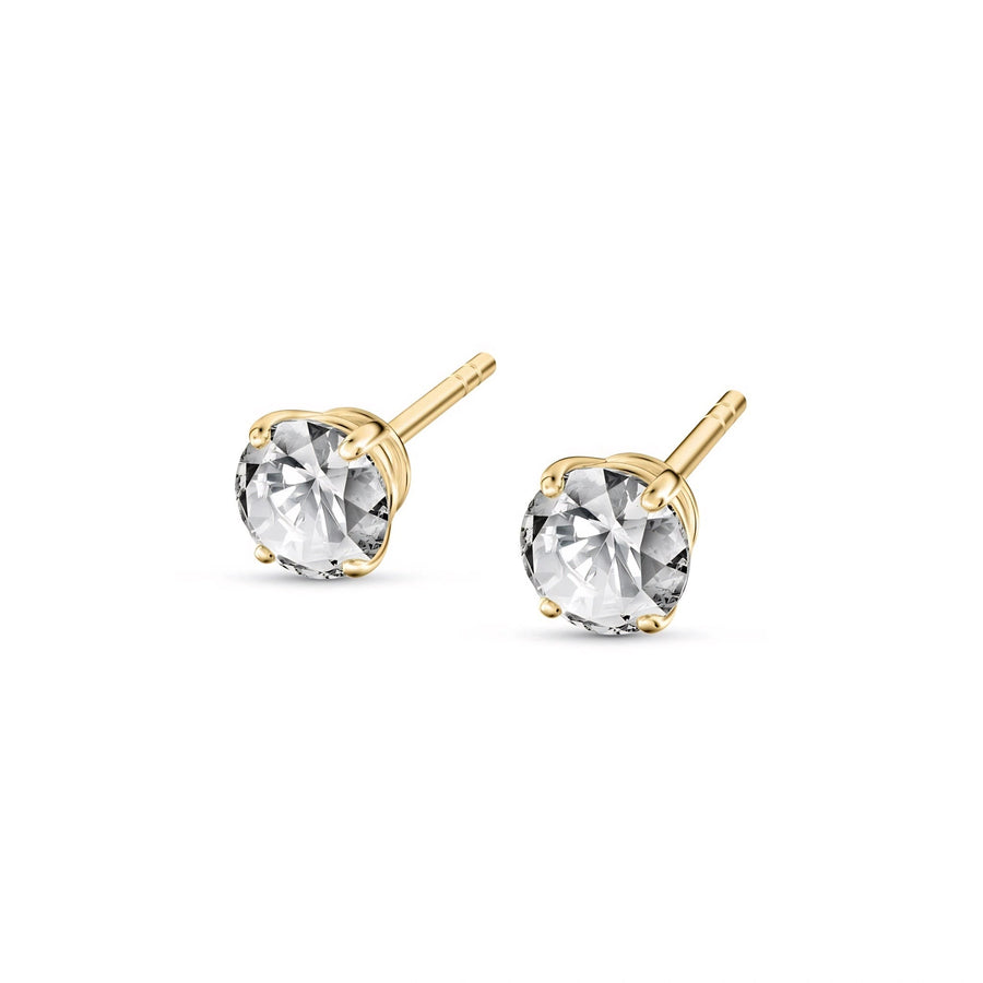 Yellow Gold Stud Earrings Diamond 10K — Azzurra