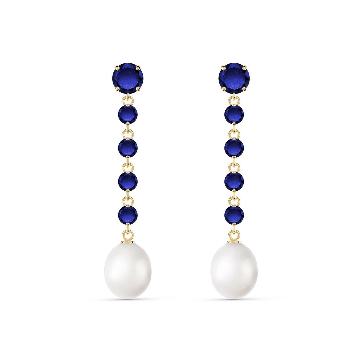 Yellow Gold Pearl & Sapphire — Cristallina