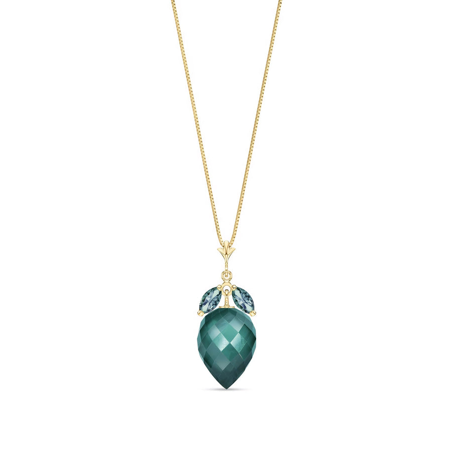 Yellow Gold Pendant Necklace Emerald 10K — Graziella