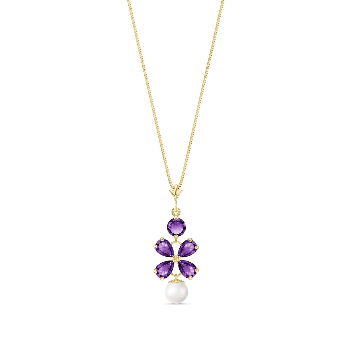 Yellow Gold Pearl & Amethyst — Amantina