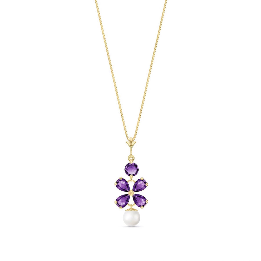 Yellow Gold Pearl & Amethyst — Amantina