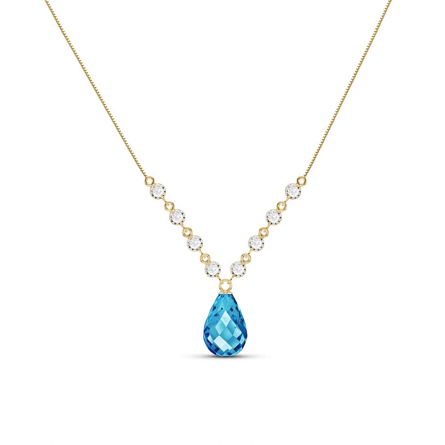Yellow Gold Diamond & Blue Topaz — Clarice