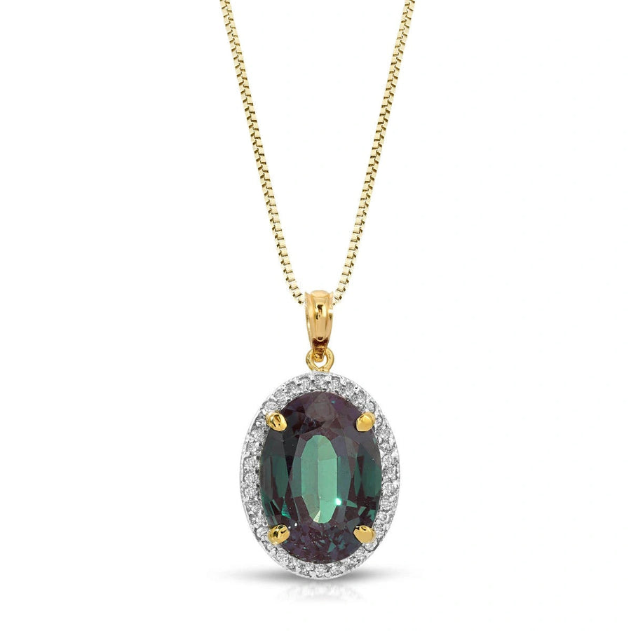 Yellow Gold Pendant Necklace Alexandrite 10K — Ersilia