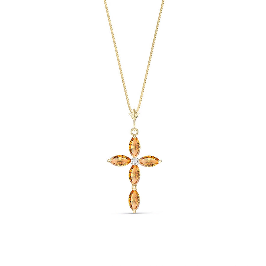 Yellow Gold Charm Necklace Citrine 10K — Delia