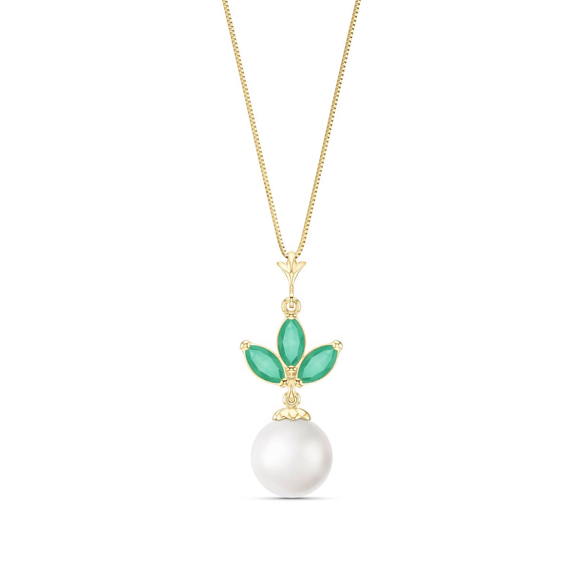 Yellow Gold Emerald & Pearl — Colombina