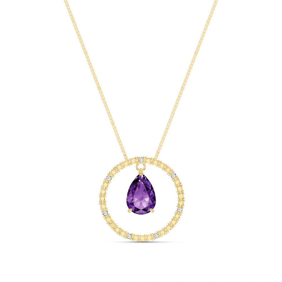 Yellow Gold Amethyst & Diamond — Arnalda
