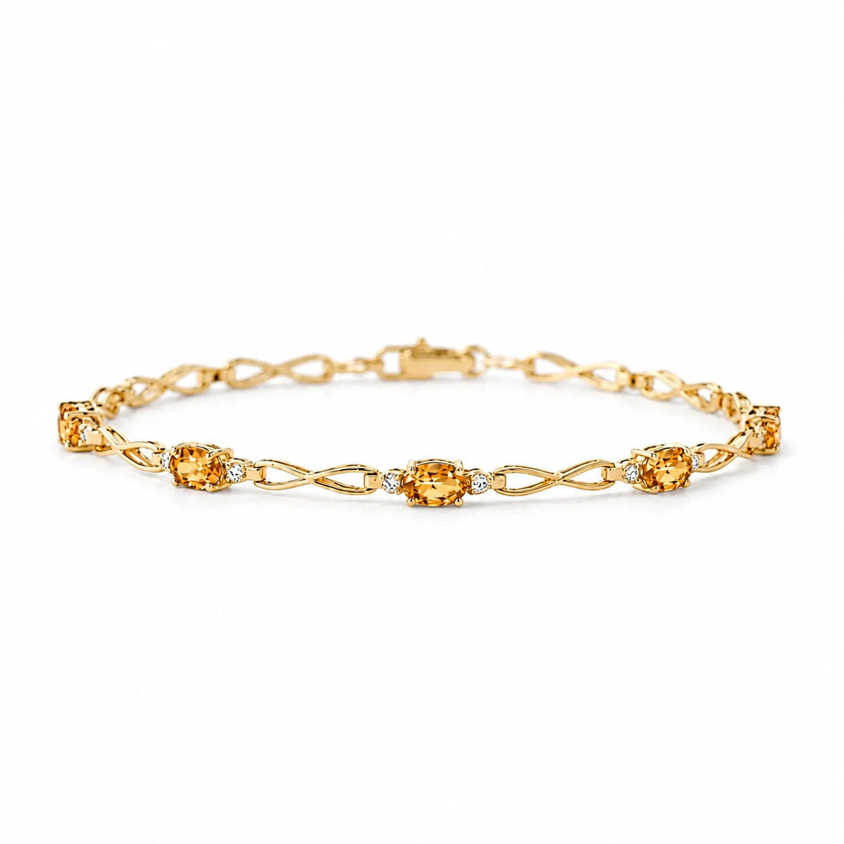 Yellow Gold Diamond & Citrine — Mariagreta