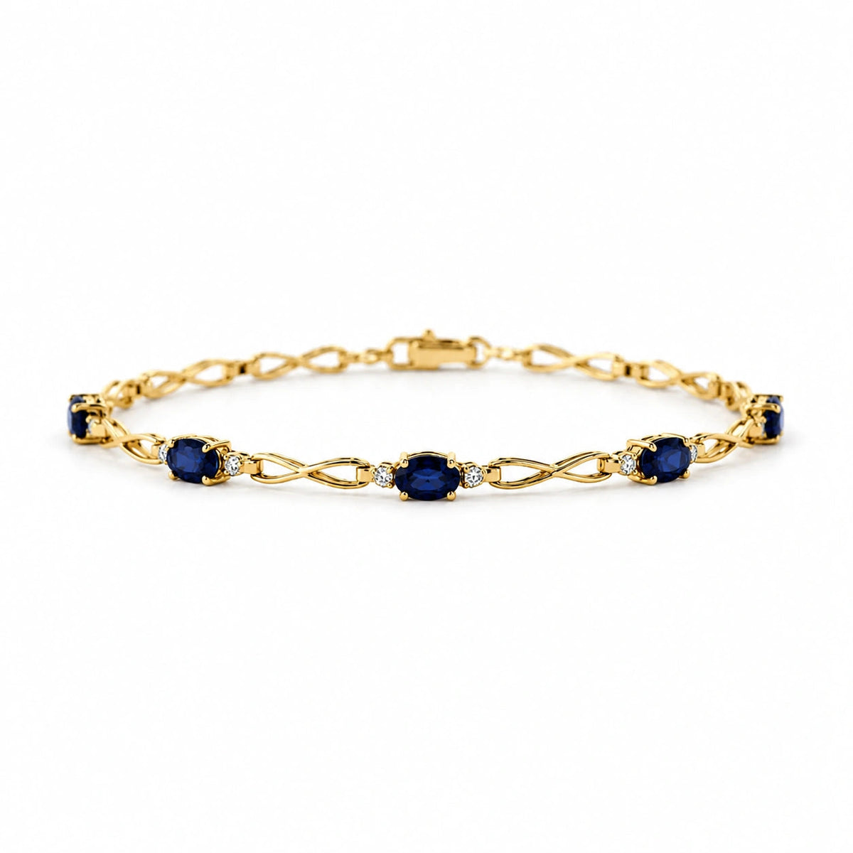 Yellow Gold Diamond & Sapphire — Mariagreta