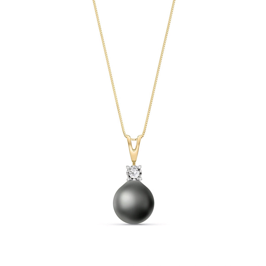 Yellow Gold Necklace Pearl 10K — Alma