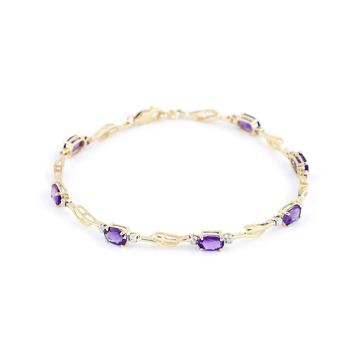 Yellow Gold Diamond & Amethyst — Mariaida