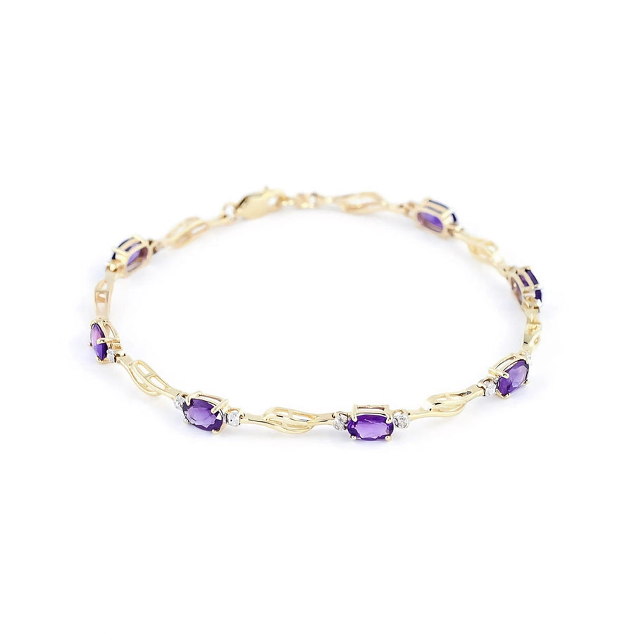 Yellow Gold Diamond & Amethyst — Mariaida