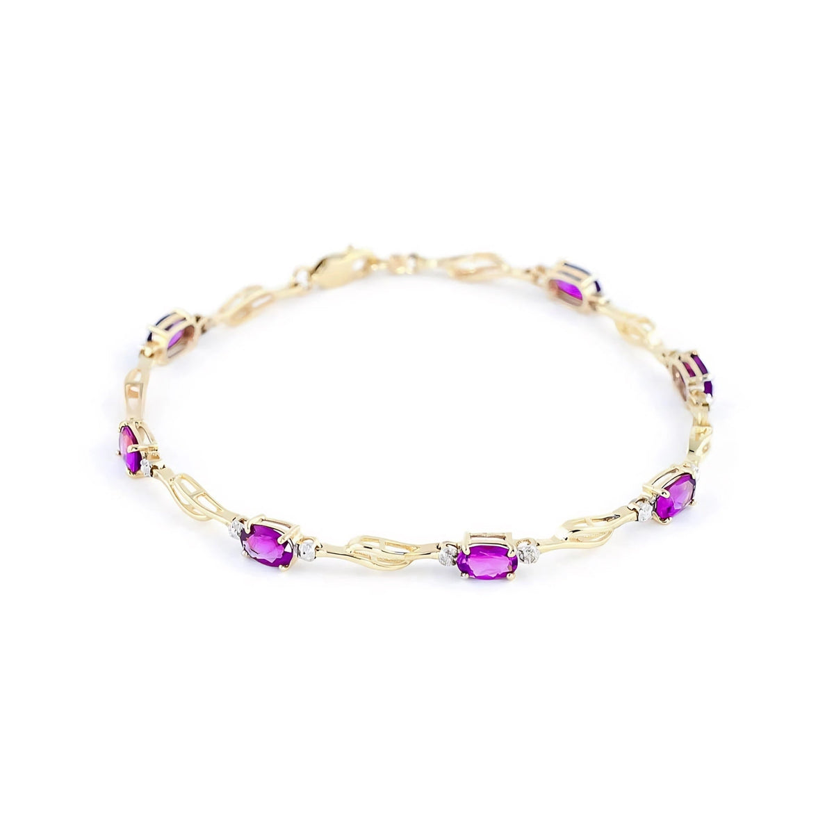 Yellow Gold Diamond & Pink Topaz — Mariaida