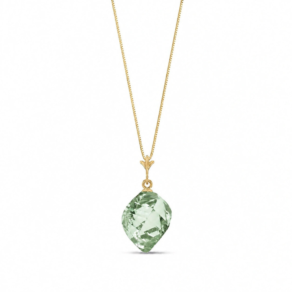 Yellow Gold Pendant Necklace Citrine 10K — Malvina
