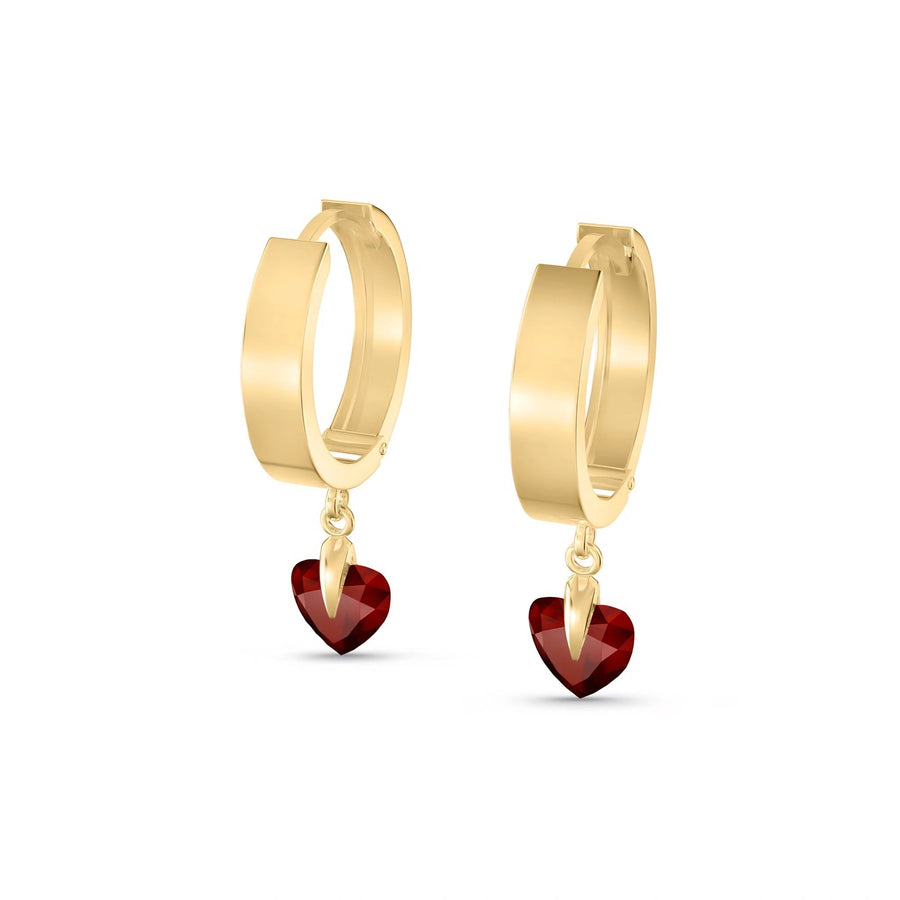 Yellow Gold Bloom Earrings Garnet 10K — Enrica