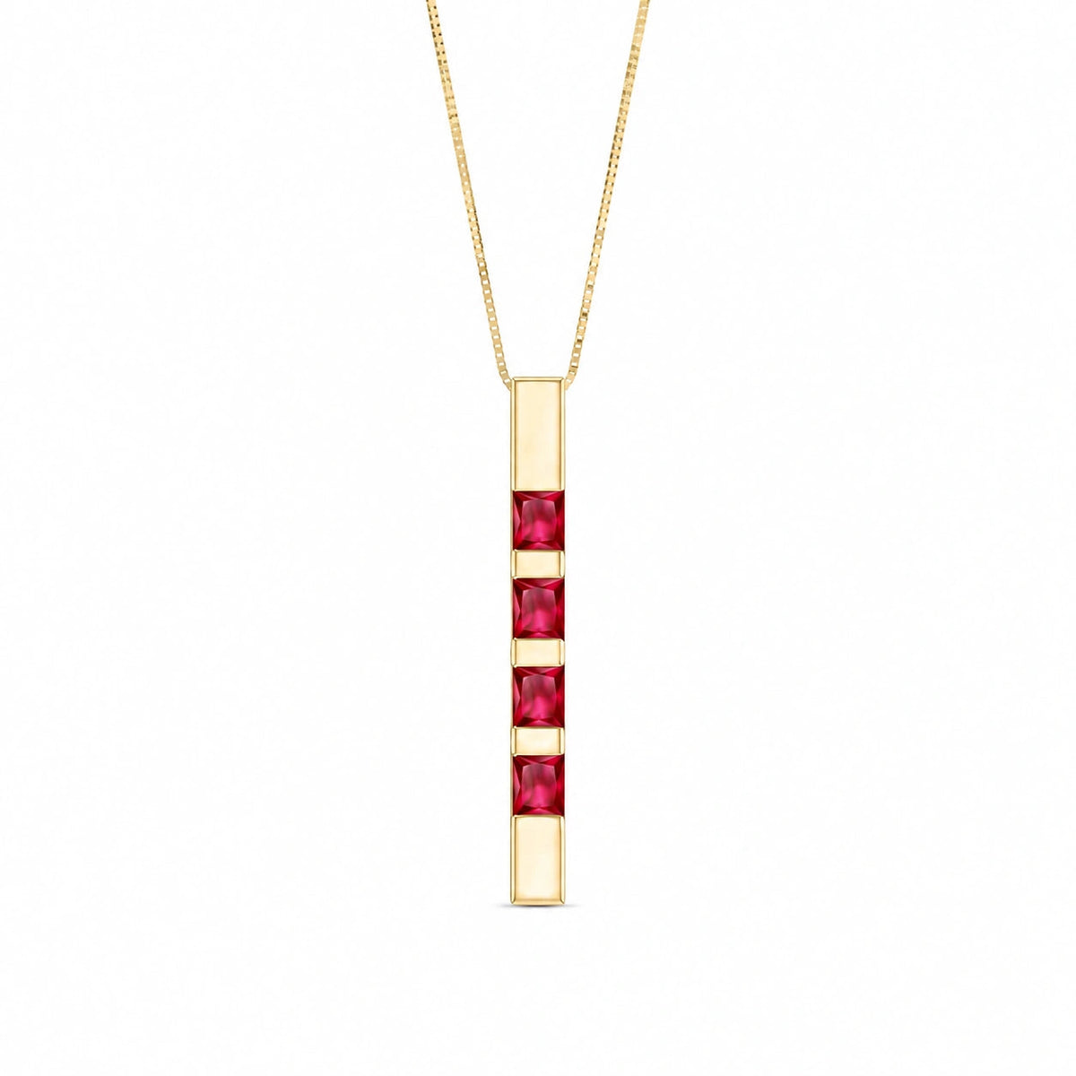 Yellow Gold Necklace Ruby — Gioconda