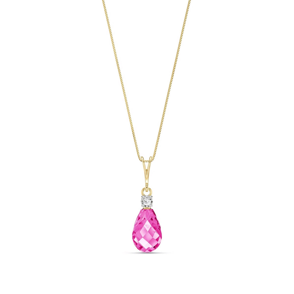 Yellow Gold Diamond & Pink Topaz — Genoveva