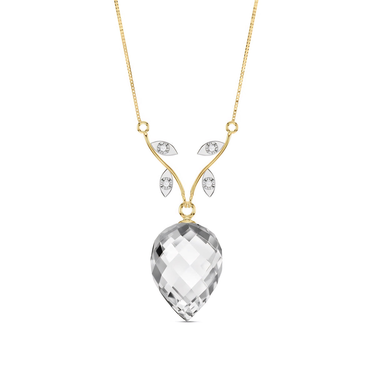 Yellow Gold Pendant Necklace Spinel 10K — Crescenza