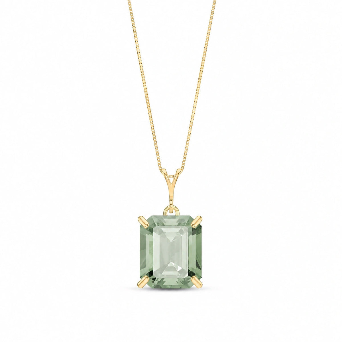 Yellow Gold Belle Necklace Emerald 10K — Isaura