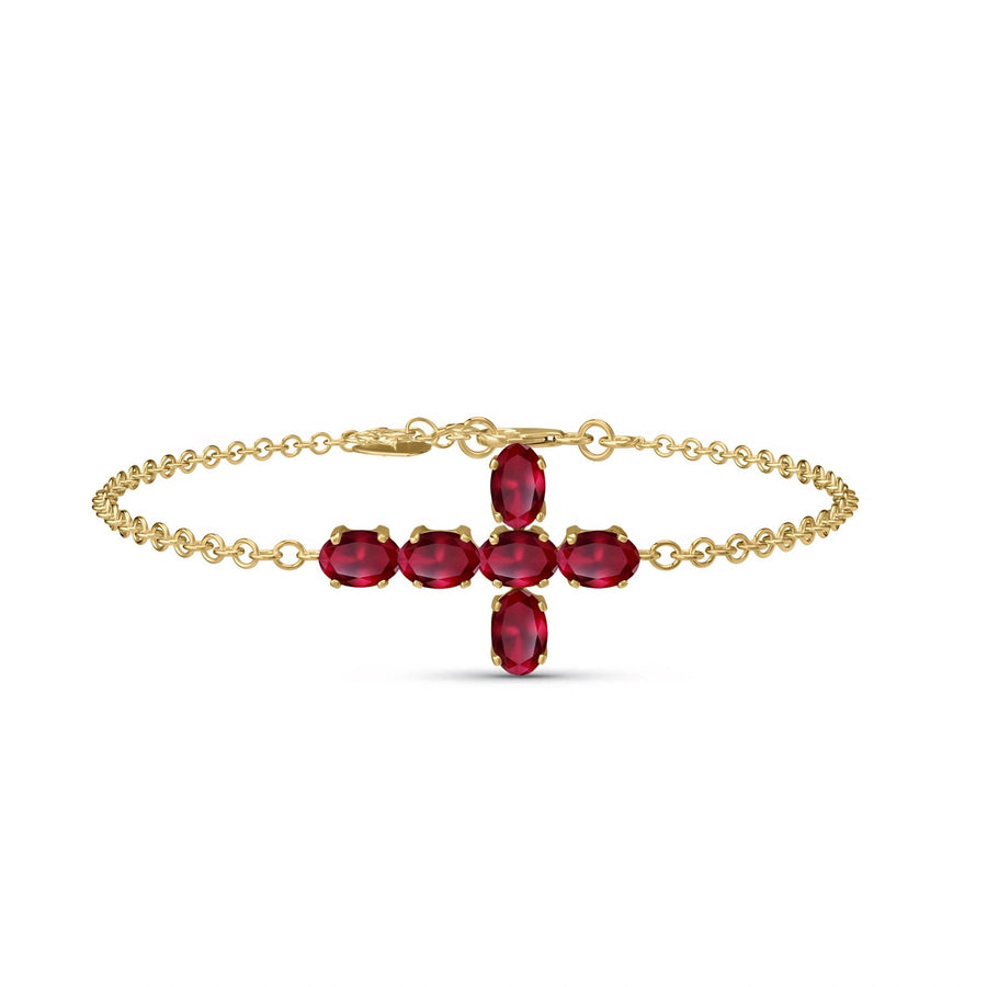 Yellow Gold Celeste Bracelet Ruby 10K — Lucrezia