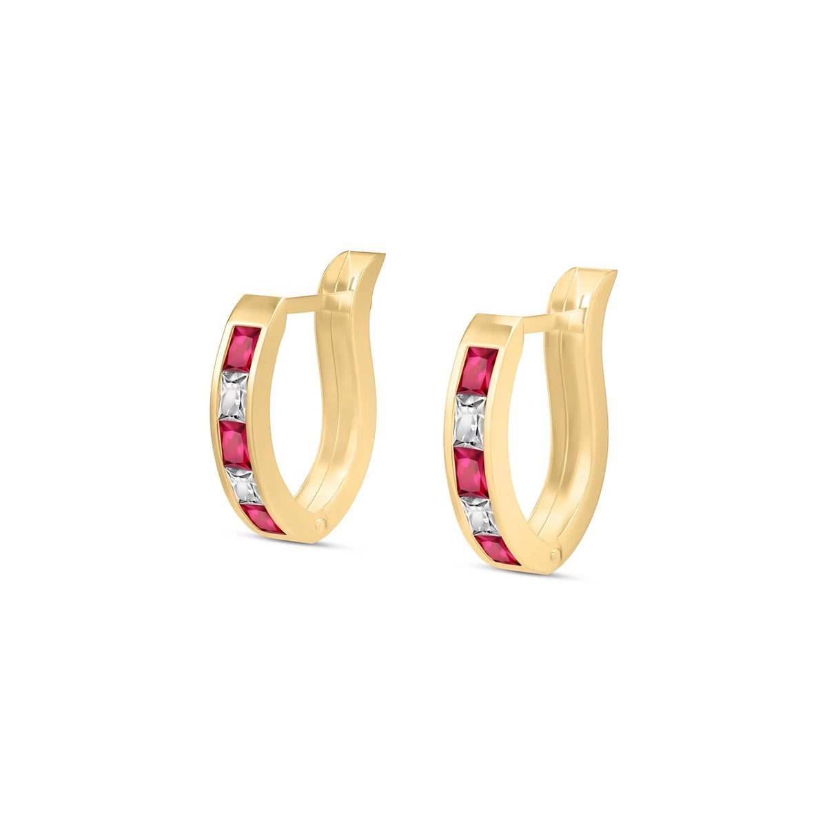Yellow Gold White Topaz & Ruby — Mariaagnese