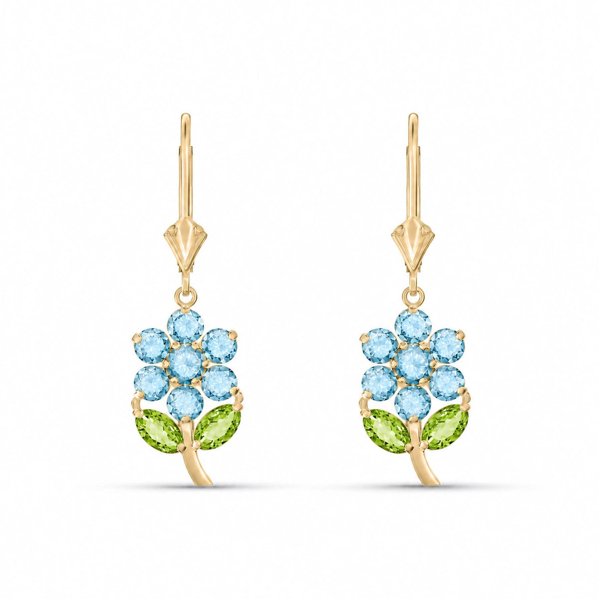 Yellow Gold Peridot & Aquamarine — Mariaantonietta