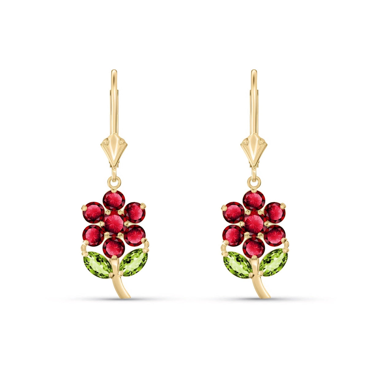 Yellow Gold Peridot & Ruby — Mariaantonietta