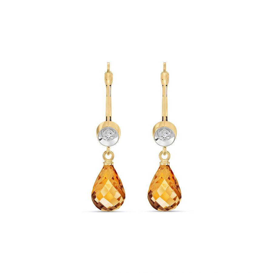 Yellow Gold Earrings Citrine 10K — Giuseppina