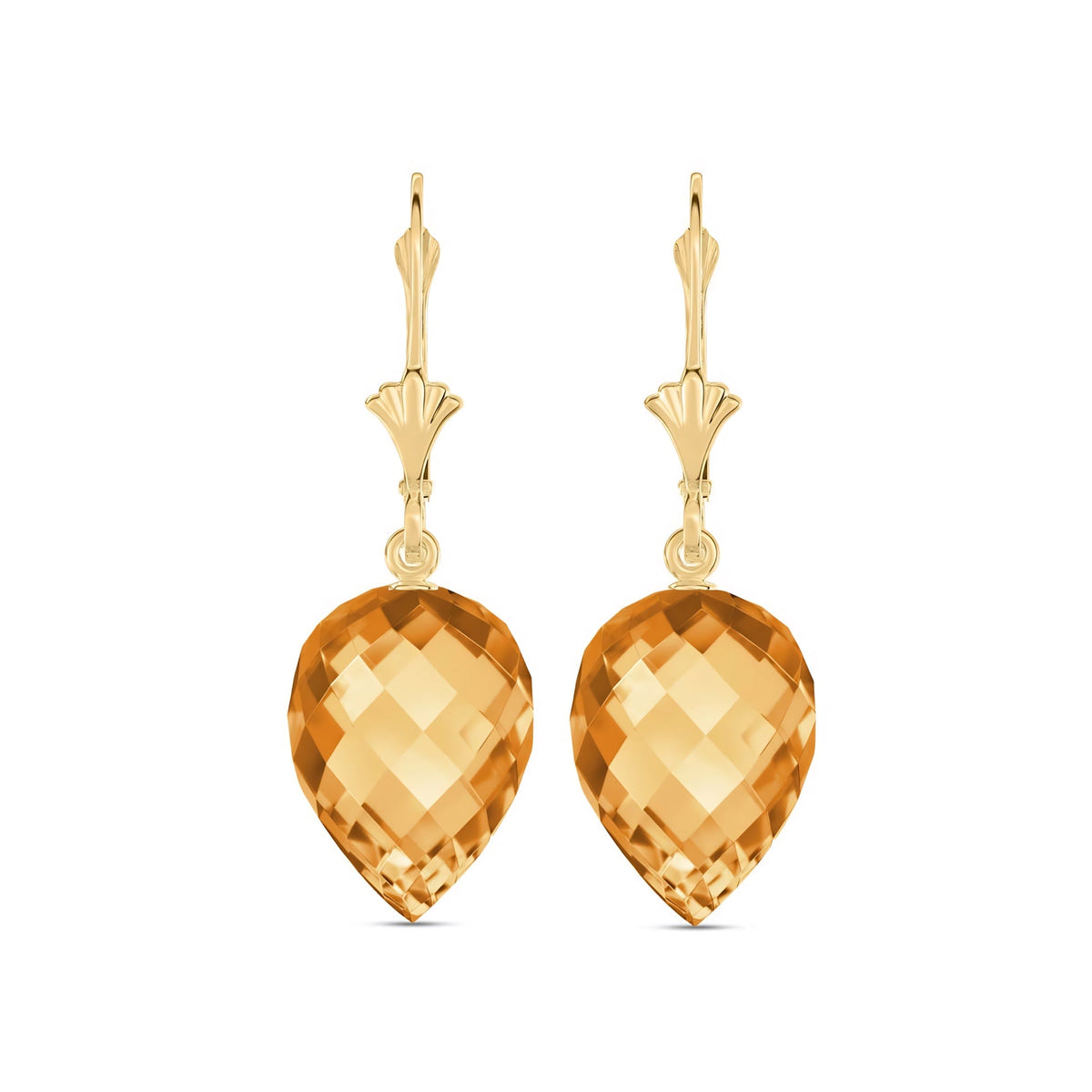 Yellow Gold Earrings Citrine 10K — Ifigenia