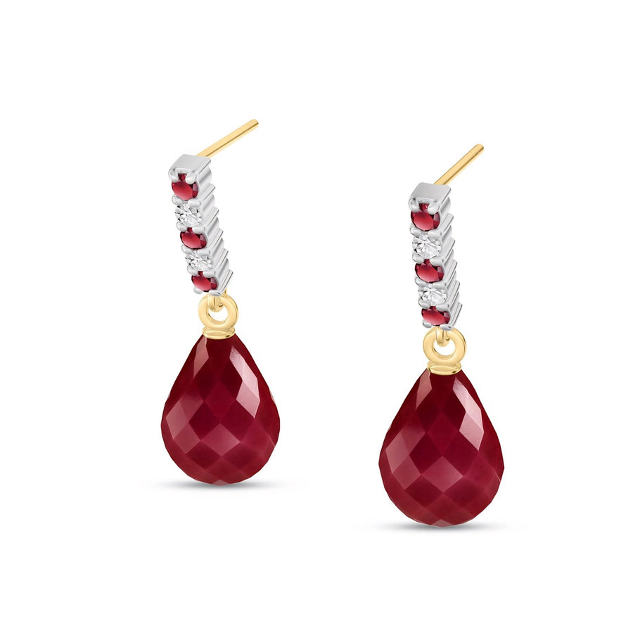 Yellow Gold Earrings Ruby 10K — Nerina