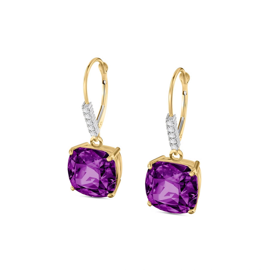 Yellow Gold Amethyst & Diamond — Mariacassandra