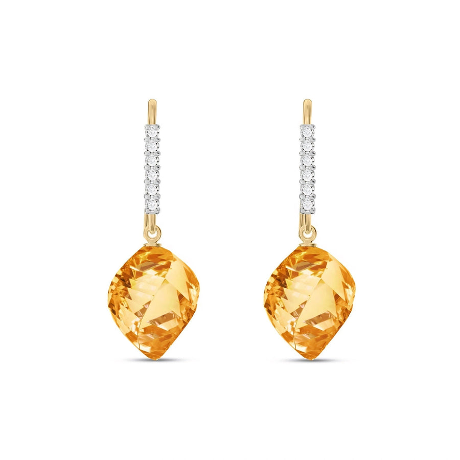 Yellow Gold Earrings Citrine 10K — Giovannina