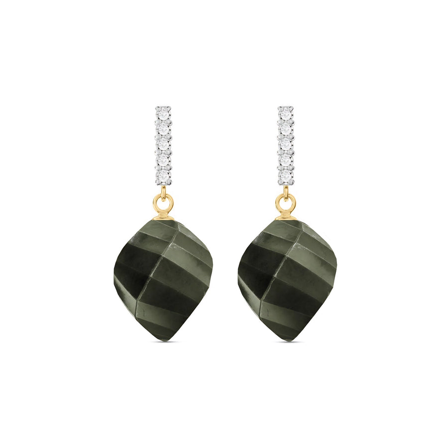 Yellow Gold Earrings Spinel & Diamond — Ofelia
