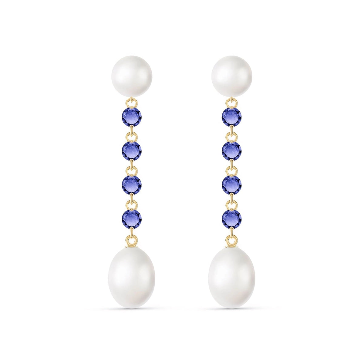 Yellow Gold Grace Earrings Pearl — Marcellina