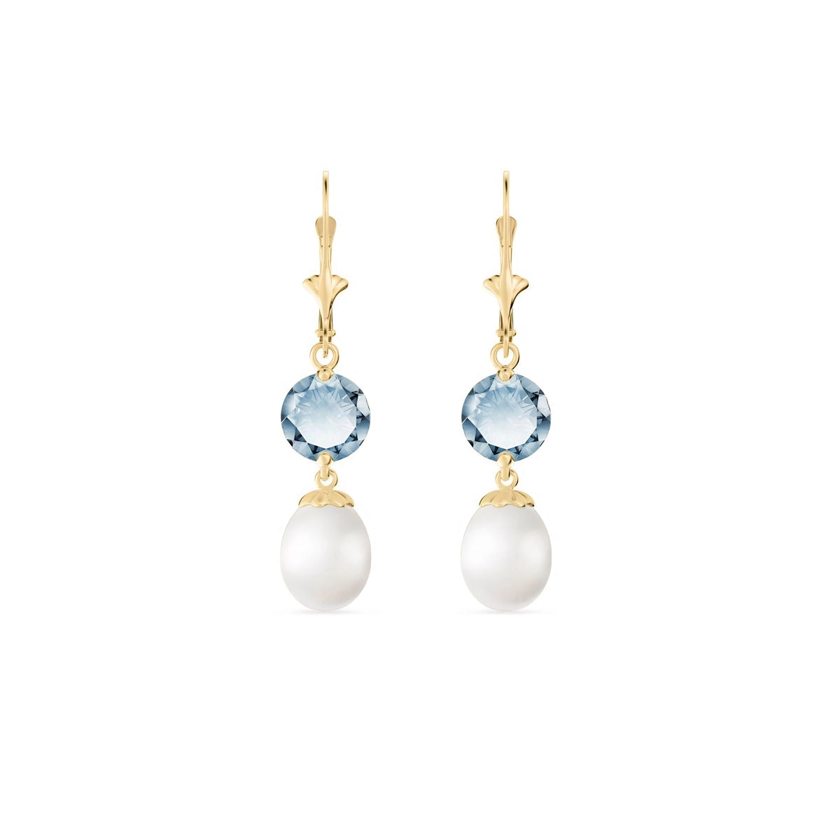 Yellow Gold Eternal Earrings Pearl — Florinda