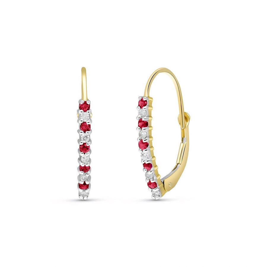 Yellow Gold Heritage Earrings Ruby 10K — Giada