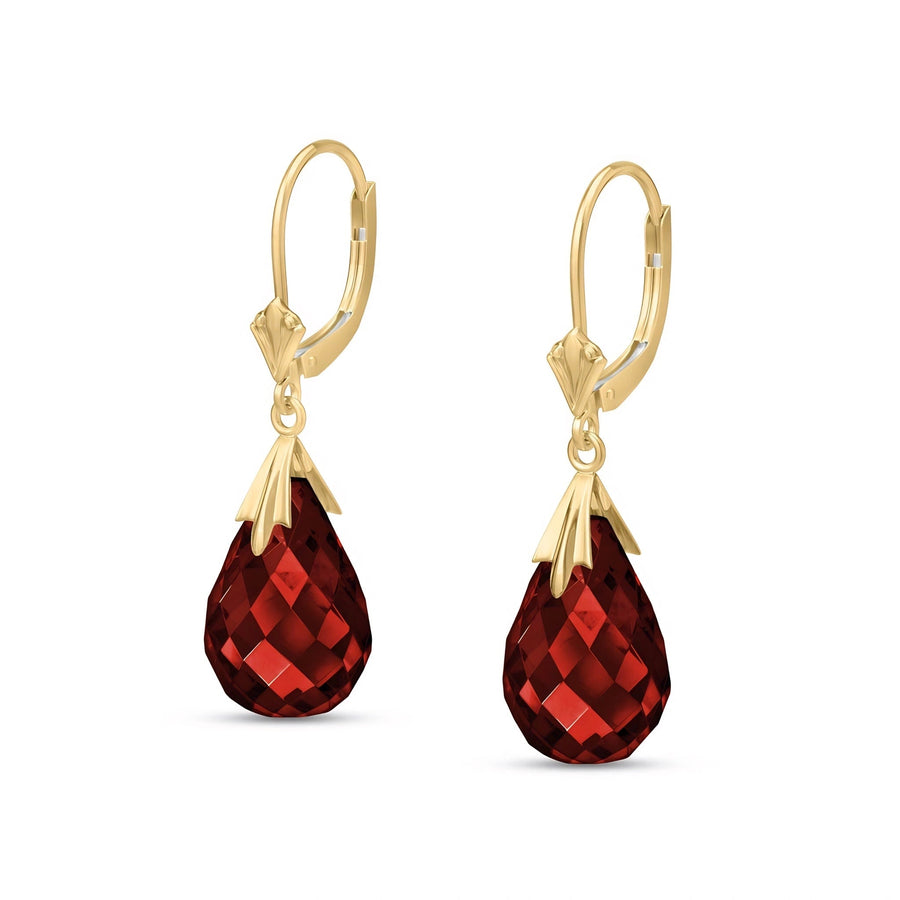 Yellow Gold Celeste Earrings Garnet 10K — Bianca