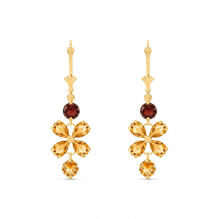 Yellow Gold Bloom Earrings Citrine 10K — Gertrude