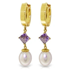 Yellow Gold Earrings Pearl — Serena