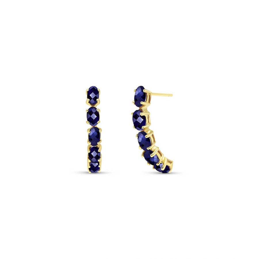 Yellow Gold Eternal Earrings Blue Topaz 10K — Calliope