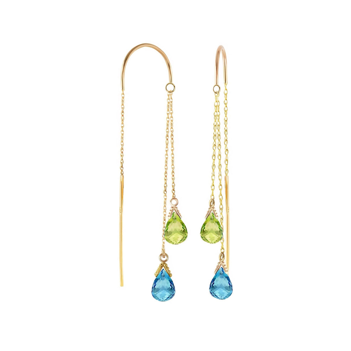 Yellow Gold Peridot & Blue Topaz — Mariagalatea