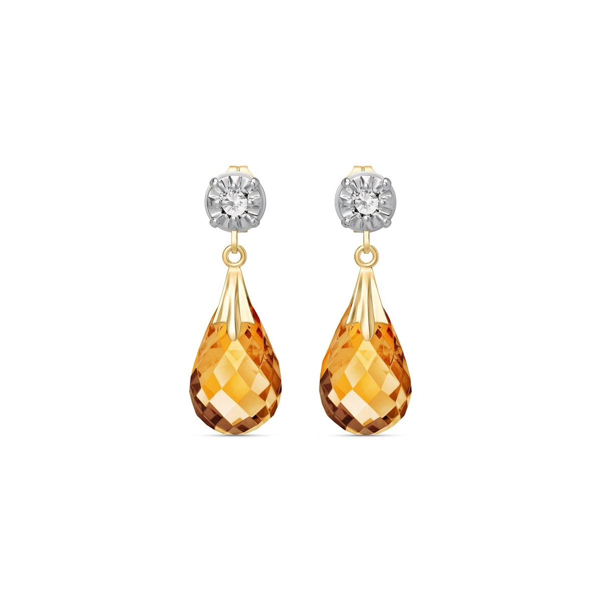 Yellow Gold Citrine & Diamond — Mariageltrude