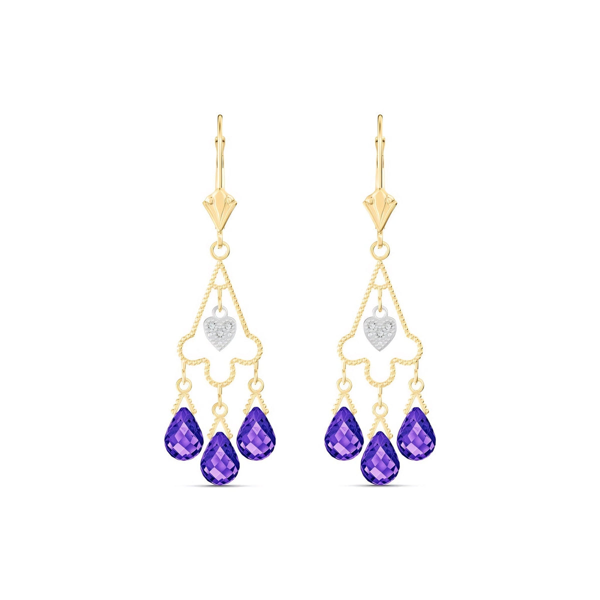 Yellow Gold Amethyst & Diamond — Mariagenoveffa