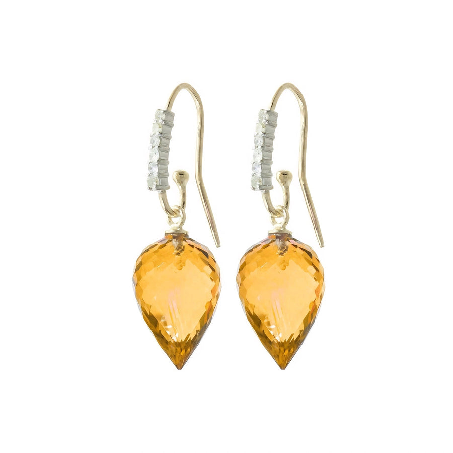 Yellow Gold Earrings Citrine 10K — Carina