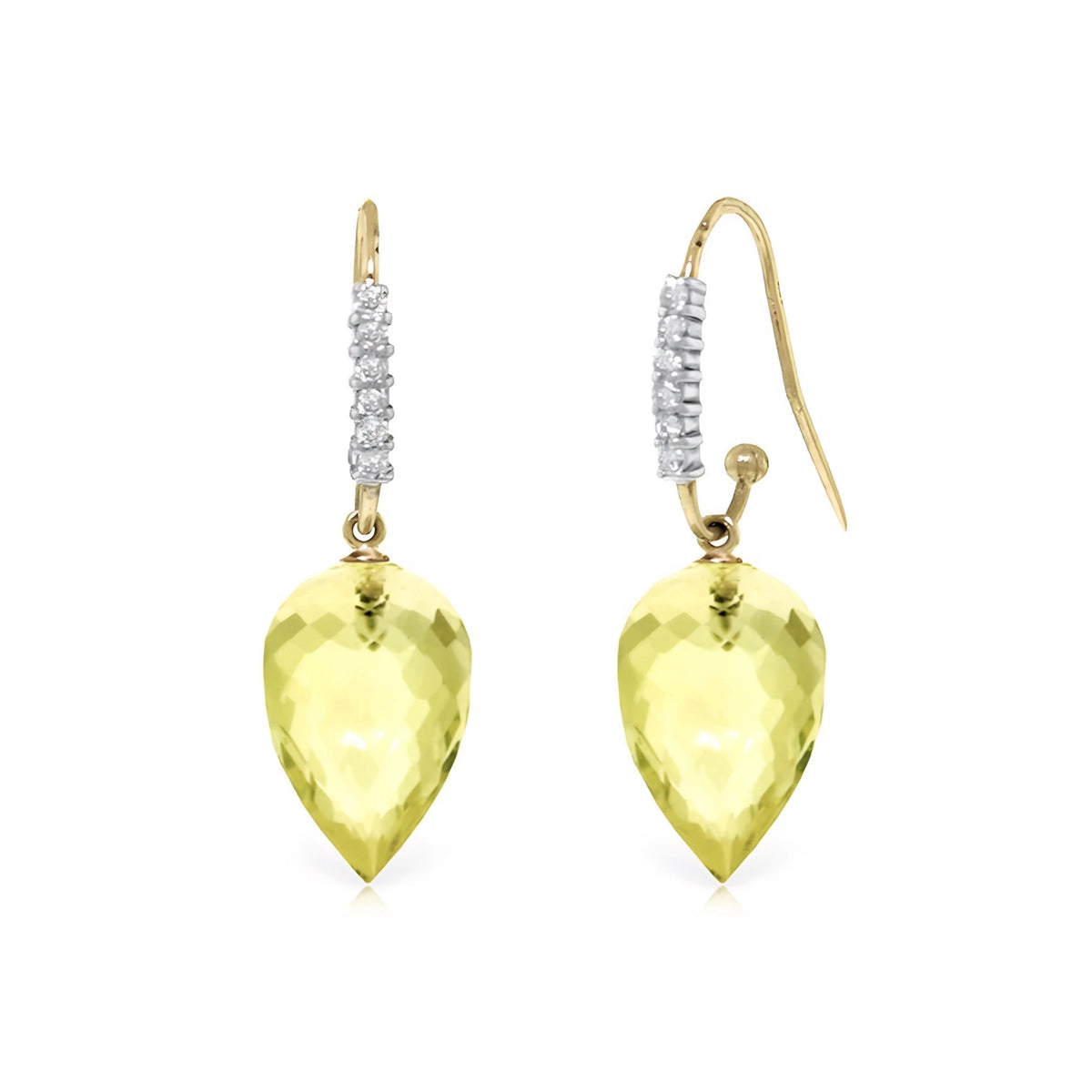 Yellow Gold Earrings Lemon Quartz 10K — Carina